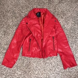 Red bomber jacket
